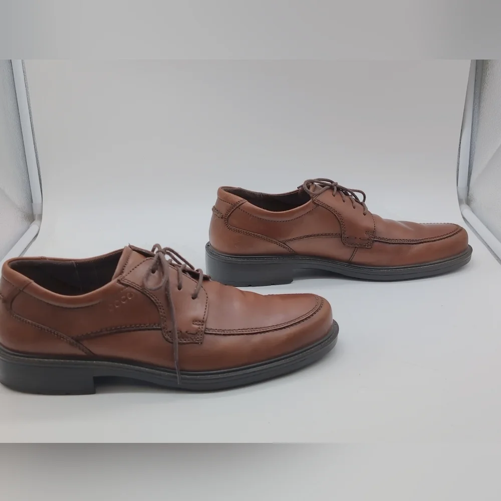 ECCO Men’s Brown Leather sz 11.5 Apron Toe Lace-Up Dress Shoes